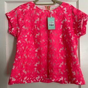 Bright Pink Organza Cotton Candy Sail to Sable Shirt